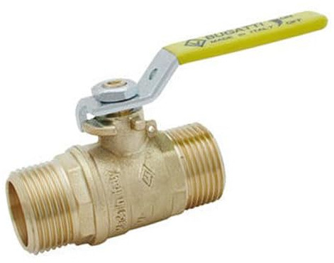 Suinga Llave de Paso Latón Gas 3/4'' 25mm | Válvula Bola Homologada para GAS Canalizado | PN5 | Válvula Palanca 3/4'' Macho Fontanería | Válvula EM Montante 3/4'', dorado