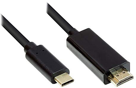 Good Connections Câble Adaptateur - USB-C mâle vers HDMI 2.0 mâle - 4K / UHD @ 60 Hz - Conducteur en cuivre - 1 m - Noir
