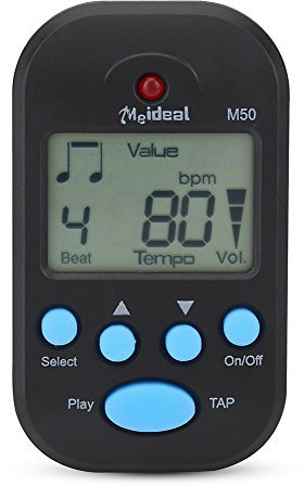 Mini Metronom, Clip-On Digital Beat Tempo Metronom für Klavier, Violine, Gitarre(Schwarz)