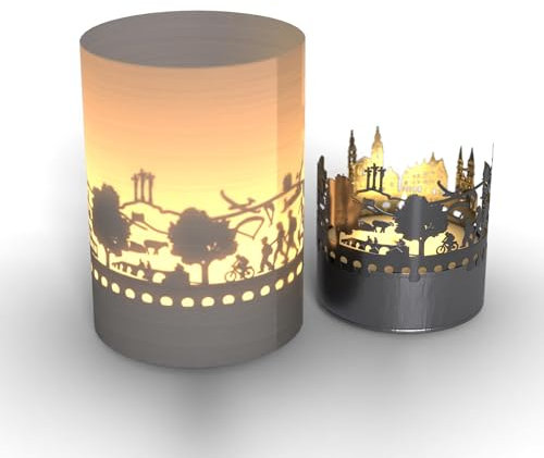 Rhön Skyline Tube T-Light Schattenspiel - Motivkerze mit magischem Lichtspiel & Silhouette-Projektion - Ideales Souvenir für Rhön Fans!