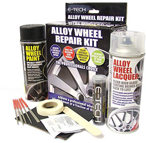 MP Essentials Car Professional Wheel Rim Refurbishment Restore Alloy Wheel Repair Kit for Damage, Scuffs & Srapes (Motorsport Black)