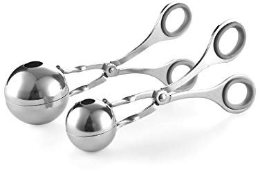 Hovico Fleischbällchen, Edelstahl, Antihaftbeschichtung, Fleischbällchen-Zange, Kuchen-Pop-Fleischbällchen, Eiszange, Keksteig-Schaufel für Küche (3,5 cm und 4,4 cm)