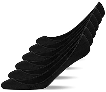 Snocks Ballerina Socken aus Bio-Baumwolle - 6 Paar - Füßlinge Damen & Herren mit Silikonstreifen - Gr. 35-46 - Atmungsaktiv & Weich