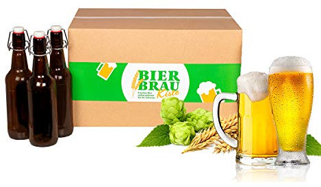 Braupartner Bierbrauset | BierbrauKiste Flaschen-Version Dunkles | zum Bier selber brauen | Mit echten Rohstoffen | Geschenk für Männer und Frauen
