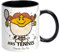 Bomblighters Tennis Mug - Sports Gift Racquet Serve Fan Present Gift Mum Women Girl, Ceramic, 250ml