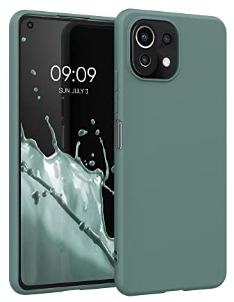 kwmobile Custodia Compatibile con Xiaomi 11 Lite (5G) NE/Mi 11 Lite (5G) Cover - Back Case per Smartphone in Silicone TPU - Protezione Gommata - verde blu