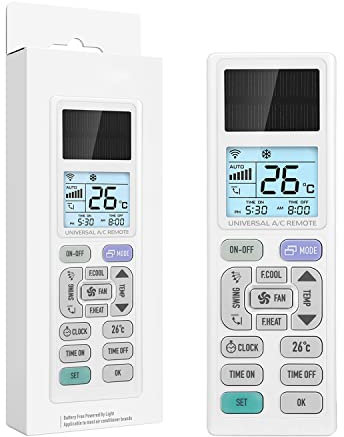 Leyf Mando a Distancia Universal para climatización Que Funciona con energía Luminosa, Control Remoto para Aire Acondicionado