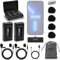 Movo - WMX-2-L-DUO Micrófono de Solapa inalámbrico Dual para iPhone con Estuche de Carga, micrófonos Integrados, micrófonos de Solapa con Clip, batería 7HR, Rango de 328', Ganancia Ajustable