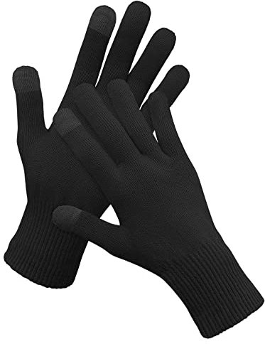 Migliore Wear Cotton Gloves for Eczema with Touchscreen Fingers, 2 Pairs Moisturising Gloves Sleeping Gloves for Dry Hands, Eczema Gloves Elastic Gloves Liners for Cold Weather(Black-S/M) 2 count