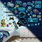 Leuchtende Gaming Wandsticker Selbstklebend Spiel Wandtattoo Kinderzimmer für Glühen im Dunkeln Aufkleber Gamer Leuchtsticker Wandtattoo für Junge Kinderzimmer Schlafzimmer Geschenke Blau