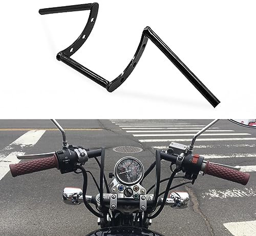 Motorcycle Handlebar Z Bars 25mm 1 Handlebars for Drag Custom Bobber Chopper Cruisers Softail Dyna Sportster - Black