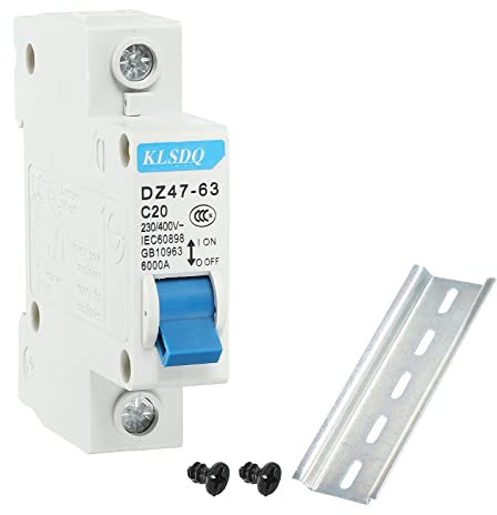 sourcing map Leitungsschutzschalter Niederspannung AC 20A 230/400V 1 polig DIN DZ47-63 C20