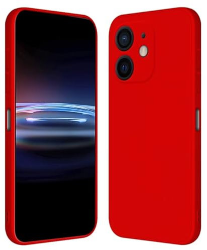 RankOne Custodia per iPhone 12 (6.1 Inches) Cover Morbida in Silicone TPU - Rosso Cina