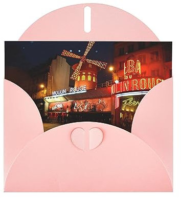 Grußkarten mit Umschlägen Moulin Rouge Druck Perlglanzpapier Urlaubskarten Lustige Geburtstagskarte 10,2 x 15,2 cm Party Einladungskarte Blanko-Karten