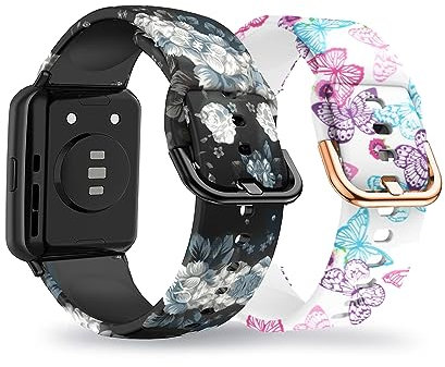 AireWiki 2-PCS Silikon Armbänder Kompatibel mit HUAWEI WATCH Fit 2- Muster Sport Weiches Ersatzband Für Damen Herren Armband Für HUAWEI WATCH Fit 2 (3)