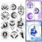 GLOBLELAND Witchcraft Transparente Stempel Für Kartenherstellung Magische Mondphase Kristallschmetterlinge Silikonstempel Siegel Klare Stamps Für DIY Scrapbooking Fotoalbum