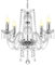 Ridgeyard Moderna salón araña de cristal, araña de techo de 4 luces E14 de transparente cristal K5 con cadena ajustable para dormitorio, salón, comedor, hotel