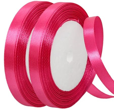 Satinband Rose-Rot 10mm Breit Geschenkband Satin,44m Satinbänder Rose-Rot Dick Schleifenband Dekoband Seidenband Geschenkverpackung Stoffband Geschenkbänder für Dekorieren Basteln Kleid Hochzeit