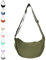 JENCVNL Damen Halbmond Tasche Nylon Crossbody Bag Damen Crossbody Moon Bag Crossbody Bag Halbmond Schultertasche mit verstellbarer Schultergurt (Armeegrün)