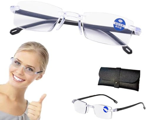 Sovtay Intelligente Brille, Auto Zoom Reading Glasses, Autozoom-Brille Für Presbyopie, Multifocal Frameless Anti-Blue Light Reading Glasses With Clear Vision (1PCS)