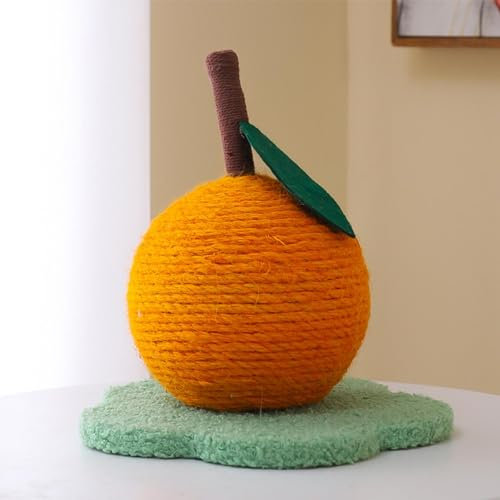 Rascador De Gato | Rascador De Gato En Forma De Naranja | Pelota para Gato con Almohadilla Libre | Colorida Pelota para Gato para Entretenimiento Gatito Ejercicio Mascota