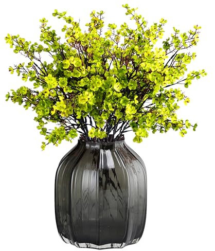 Fleurs Artificielles d'haleine de bébé Fleurs 6 Bundles Gypsophiles Européennes Fausses Plantes en Soie Décor De Fête De Mariage Décoration Bouquets Real Touch DIY Maison Jardin (Vert Herbe)