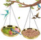 BeGrit 2 Pack Hanging Bird Bath 28cm Garden Birdbath Bowl Metal Feeding Station with Hook Hummingbirds Water Seed Tray Gold for Yard Lawn Wildlife Wild Birds Garden Oenament