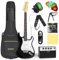 STRICH Electric Guitar Beginner Kit, Solid Body 39 Full Size Electric Guitar SSS Pick Up for Starter, with 5W x 2 Amp, Bag, Digital Tuner, Capo, Strap, String,Cable, Picks, SST-S10 Black