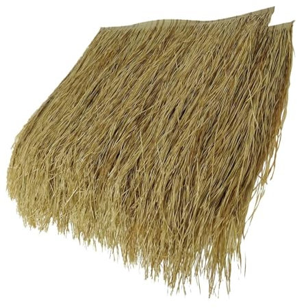 Rollos de paja de palma natural – Auténtica teja de paja para jardín, patio, terraza, cenadores – Decoración Tiki perfecta para pared y casa (20 unidades)