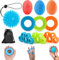 Cerkkapo Fingertrainer Handtrainer Ball Set,Knetball für Hände Therapie 10 Stück,Handtrainer Ball mit 3 Stärken für Arthrose Training,Stärkung der Finger und Hand für Klettern Gitarre