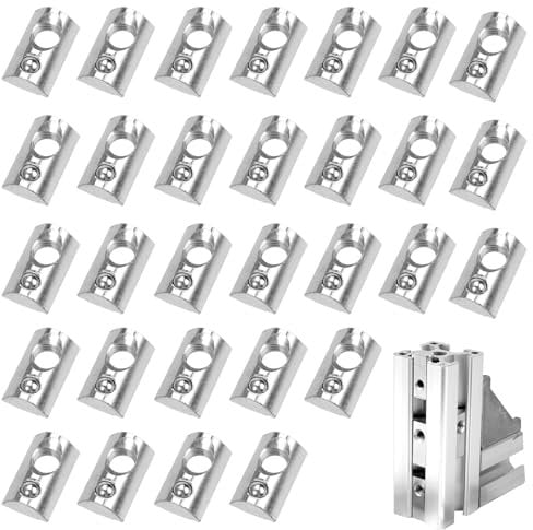 30 Piezas M8 Tuerca Deslizante de Riel en T, Tornillos de T M8 de Acero Inoxidable, Tornillo de T M8, Tuercas T-slot con Bola, Tuerca de Ranura en T para Paneles de Aluminio de la Serie EU 40