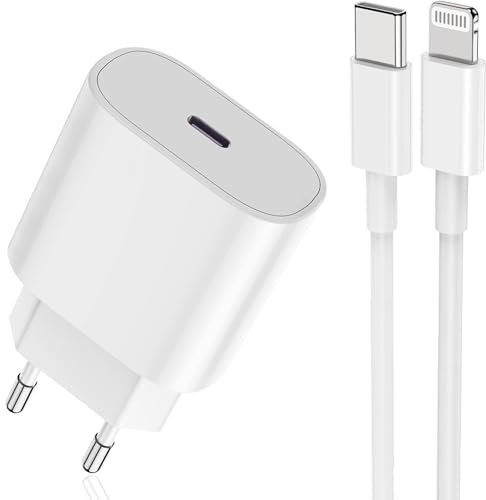 Caricatore iPhone 14 13 11 12, 20W Caricatore Rapido Apple Originale PD Caricabatterie USB C Lightning Cavo 2M per Apple iPhone 14 Pro Max,13 Pro,11 Mini,12 Plus,8, XS XR SE iPad