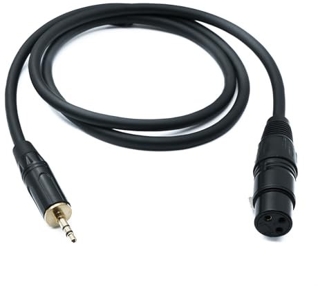 System-S Cavo audio XLR 100 cm 3 poli femmina a jack AUX 3,5 mm 3 poli, adattatore TRS