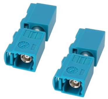 eMagTech 2 Stück Fakra Z-Adapter Buchse auf Buchse für Automobil Telematik GPS Radiosysteme Antennenanwendungen Wasserblau