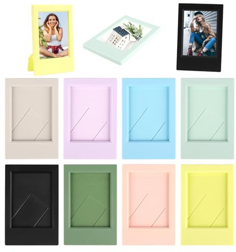 Bilderrahmen Set, 8 Stück Mini Bilderrahmen für Fujifilm Instax Mini und Polaroid Fotos (9,2×6,1cm), Bunte 3-Zoll Fotorahmen für Sofortbildfilm, ideal für Erinnerungsfotos, Selfies, Familienbilder