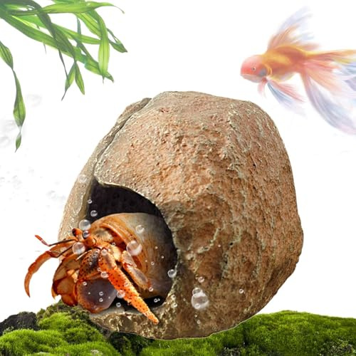 Reptile Cave Reptile Hide | Reptile Decoration | Simulation Snake Cave and Hides, Reptile Habitat, Magnetic Resin Hide Caves, Fish Tank Hide for Shrimp, Gecko, Snake, Schildkröte, Reptile Accessory