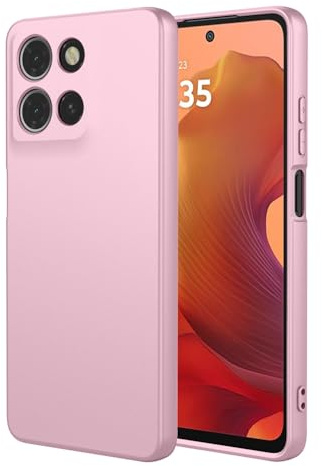 XINYEXIN Silicone Liquido Custodia Cover per Motorola Moto G15, Premium Silicone Case Antiurto con Fodera in Microfibra Protezione a Doppio Strato Caso - Rosa