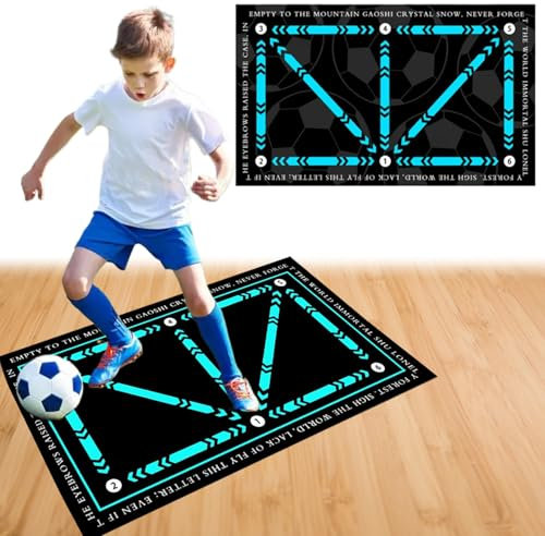 Fußball-Trainingsmatte, Fußball Schritt Trainingsmatte, Fußballmatte, Fussball Matte Ballkontrolle, Rutschfeste Fussballmatte Training, Fussball Matte, Ballkontrolle Trainingsmatte, 60 x 40 cm