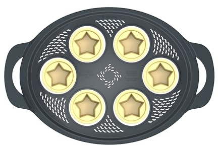 Wundermix - Muffinizer® Silikon-Backform für TM6, TM5, TM31 (Sternform) | Inklusive 6 Silikoneinsätze, Sternförmchen für Muffins & Mini-Kuchen im Varoma, Muffin Silikonform