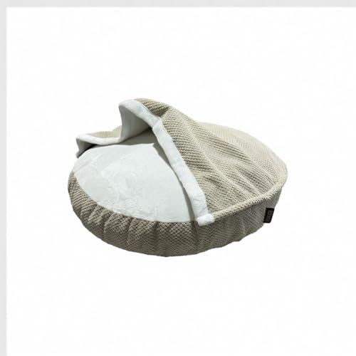 Lous® Flauschiges Hundebett, Hundehöhle, waschbar, große Hunde, kleine Hunde und Katzen, Katzenbett, abnehmbare Decke (Beige 2, ca.114cm)