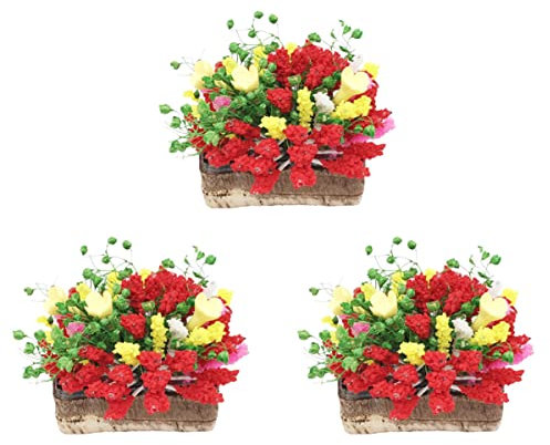 ibasenice 3stücke Miniatur Künstliche Pflanzen Im Blumentopf Dekorative Resin-Pflanzen Für Puppenhäuser Und Mini- Und Farbig