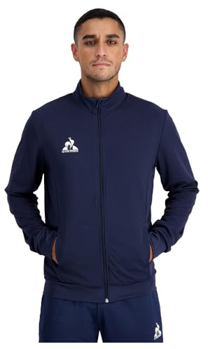 Le COQ Sportif Unisex 2421658 LE COQ Sportif - Training FZ Sweatshirt Nr. 1 Herren – Full Zip Polyester Kapuze Sportbekleidung Alltagskleidung Leistung und aktiver Stil – S – Blau (1er Pack)