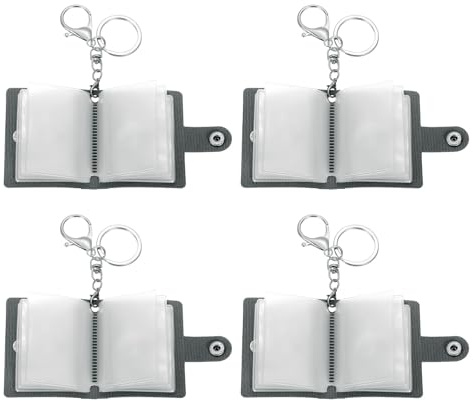 QUARKZMAN Mini Fotoalbum mit Schlüsselanhänger Mini Fotobuch, Personalisiertes Leder， Foto Schlüsselanhänger mit Bildern DIY Kleines für Familie