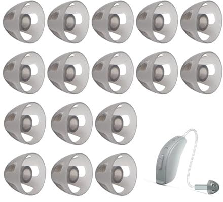 16Pcs Hearing Aid Domes, Hearing Aid Domes for Phonak, Reusable Hearing Aid Accessories, Soft Removable Hearing Aids & Accessories for Moderate Elderly Hearing Loss Impairments