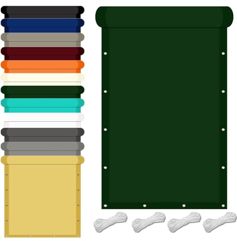 Sonnensegel Rechteckig 0.3 x 1 m Uv-Schutz Wetterfest Sonnensegel Balkon inkl Befestigungsseile für Garten Balkon Schwimmbad, Dunkelgrün