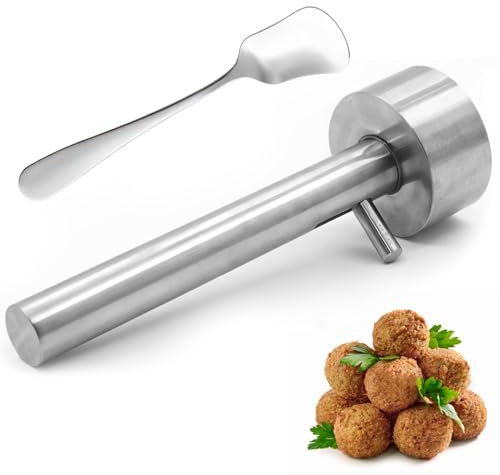 Máquina antiadherente para hacer albóndigas y falafel con cuchara de acero inoxidable y cuchara de crema, fácil de limpiar