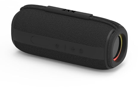 KYF Enceinte Bluetooth 5.3, 60W Stéréo, IPX6 Étanche, Éclairage RVB, Portable avec Sangle, Autonomie 8h
