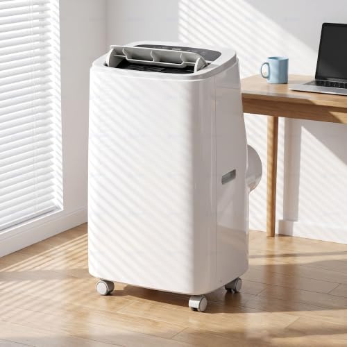 Climatiseur Mobile Sans évacuation Portable,Oscillation 90° 18000BTU | 3 Vitesses Réglables,Design Blanc Léger,Rafraîchissement Cuisine Chambre Bureau