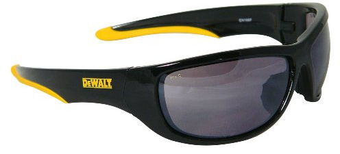DEWALT DPG94-6C Dominator™ Z87+ Safety Glasses – Black Full Frame & Silver Mirror Lens – Rubber Temples & Nosepiece – 1 Pair