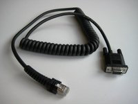 'Datalogic CAB-434 RS232 PWR 9P FEMALE Coiled Kabel-Adapter (RS-232, 9 Pin D, 2,4 m, powerscan8000/powerscan7100 IBM PC/PC KLONE NCR 7452)